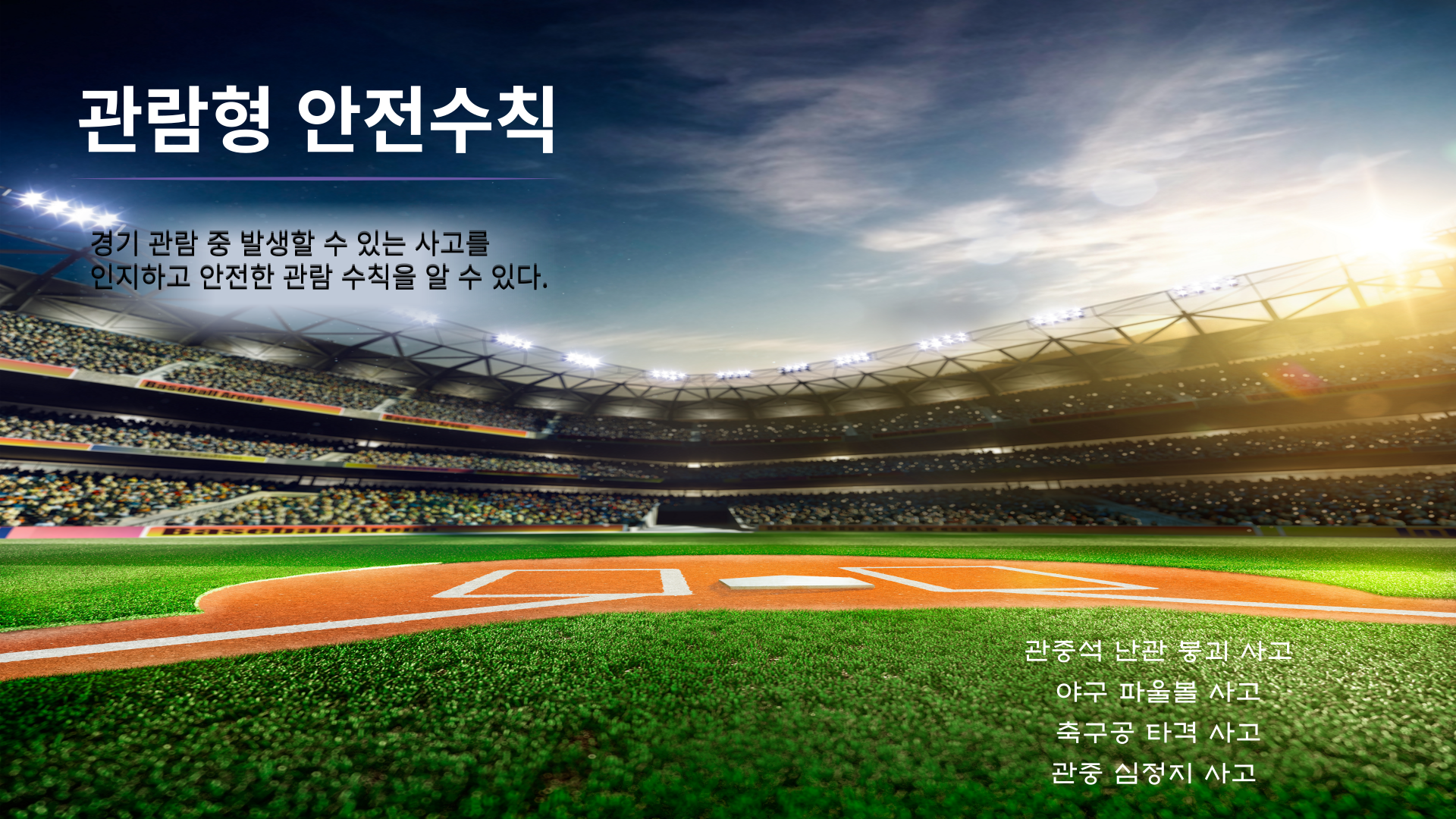 사고사례로 알아보는 경기관람 안전수